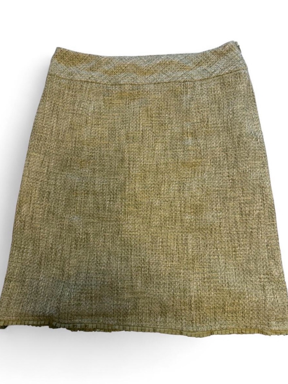 Ann Taylor size 6 Classic A-Line Tweed Skirt in Olive